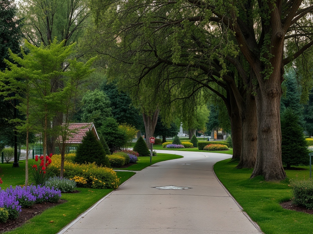 Фонари на солнечных батареях вдоль дорожек
